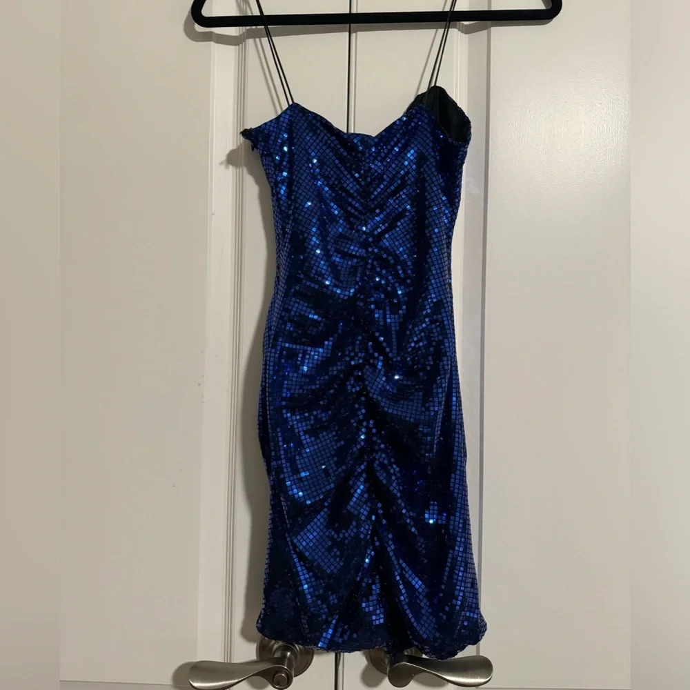 Zara Women’s  Blue disco Vegas Dress - Picture 3 of 4